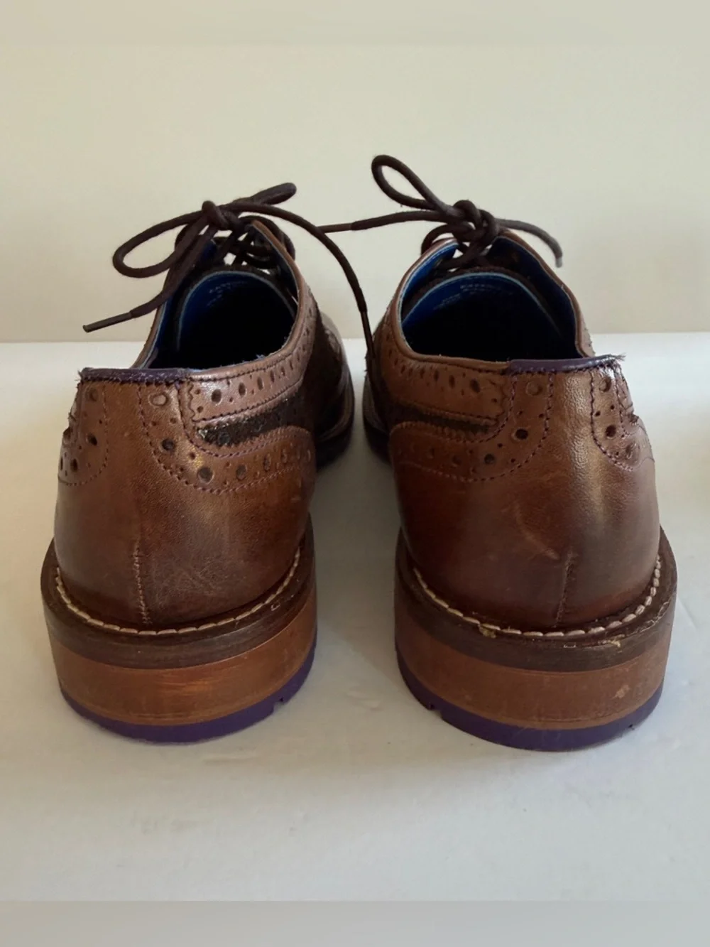 Ted Baker CASSIUSS3 Brown Leather Suede Wingtip Brogue Oxford Shoes Men's US 9